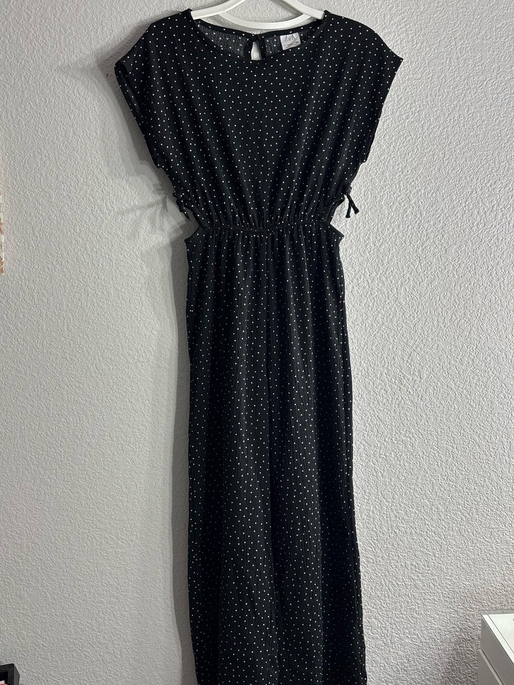 Zara Black Polka Dot Pants Jumpsuit Kids Girl Size 11/12